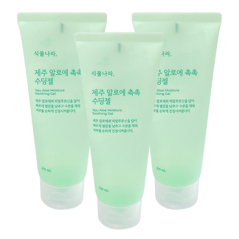 Plant Nation 식물나라 제주 알로에 촉촉 수딩젤 200ml 3개 Plant
