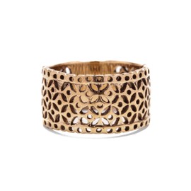 WINDALF Viking Ring Svenja 12 mm Byzantine Medieval Ring Elegant Bronze, Fabric, No Gemstone