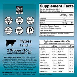 Viva Naturals Hydrolyzed Collagen Peptides Powder - 1 Lb Grass-Fed & Pasture-Raised Collagen for Women, Type I & III Unflavored Bovine Collagen Powder for Men, for Hair, Skin, & Nails