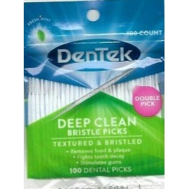 DenTek Deep Clean Bristle Picks, Removes Food & Plaque, 100 Count, (Pack of 6)
