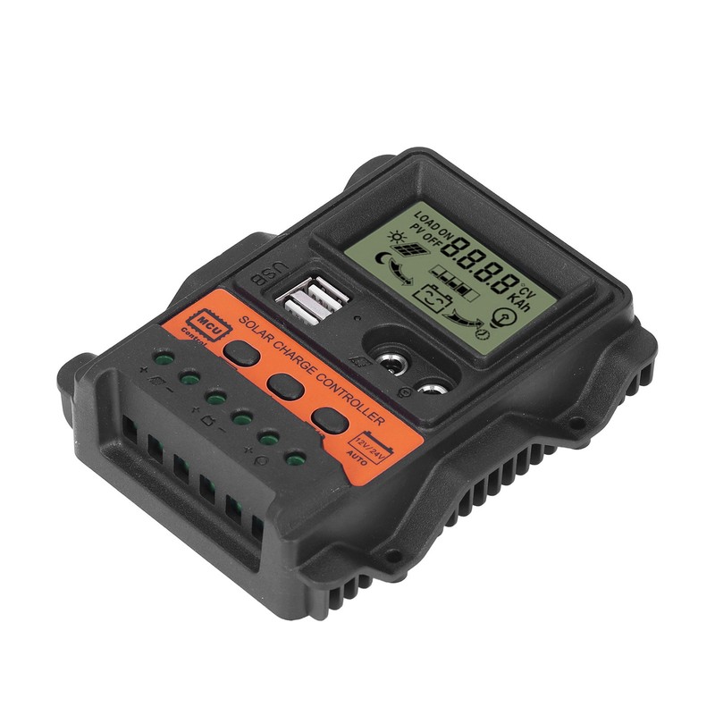 Solar Charge Controller LCD Display 2 USB Output PWM Panel