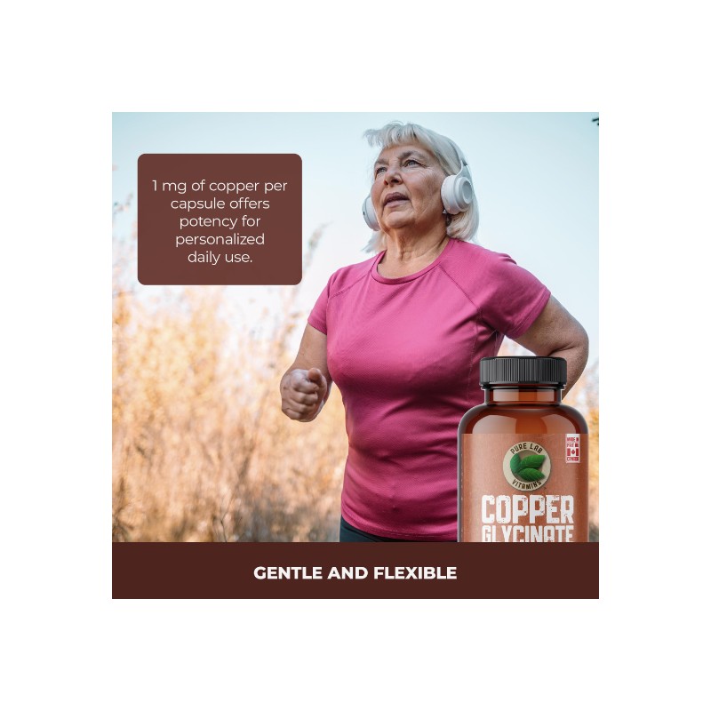 Pure Lab Vitamins Copper Glycinate 1mg - 150 Vegi-caps