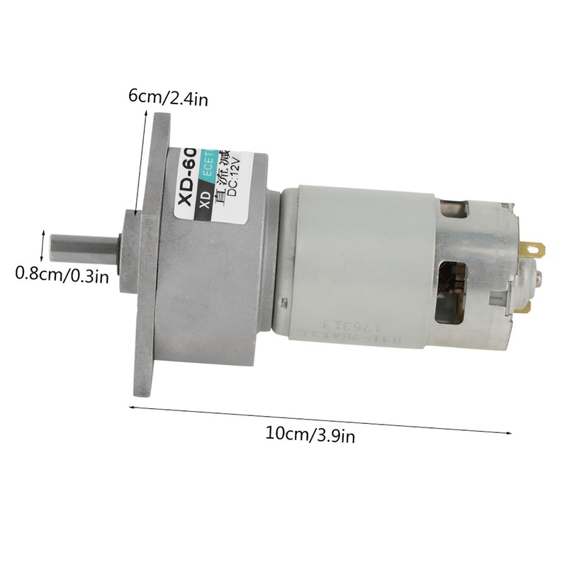 35W Micro DC Metal Gear Motor Speed Adjustable CW/CCW (