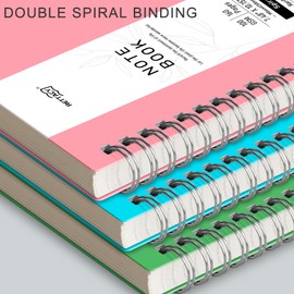 RETTACY A5 Spiral Notebook 3 Pack, Wirebound Colorful Notebooks 80sheets/160 Pages for Writing,100gsm College-Ruled Paper, PVC Hardcover, for Women Men Work Office School,14.5 x 21cm