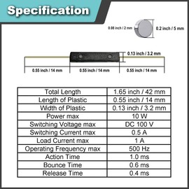 JYUDAUFU 12 Pcs 14A Plastic Reed Switch / 3 × 14 mm Normally Open NO Reed Contact Sensor/Relay Magnetic Induction Switch with Magnet Pieces for Door Window Sensor Alarm