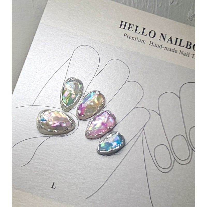 hello.Luminous Shell[Handmade Nail Tips] - xxs Coffin / hello.Luminous Shell[수제네일팁]