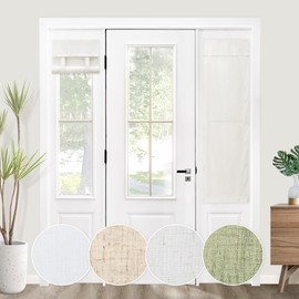 Wallona Linen French Door Curtain Sheer Blinds for Door Window Light Filtering Tie up Glass Doorway Curtains for Window W12 X L68 inch, Linen, 1 Panel