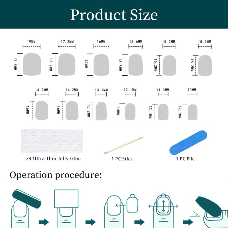 Yamobi 24 Pieces Cat Eye Press-On Nails, Medium Size, Artificial