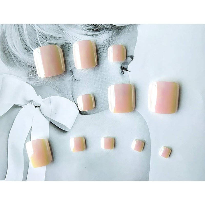 Fashion 24P Handmade Nail Tips for Feet Nail Art