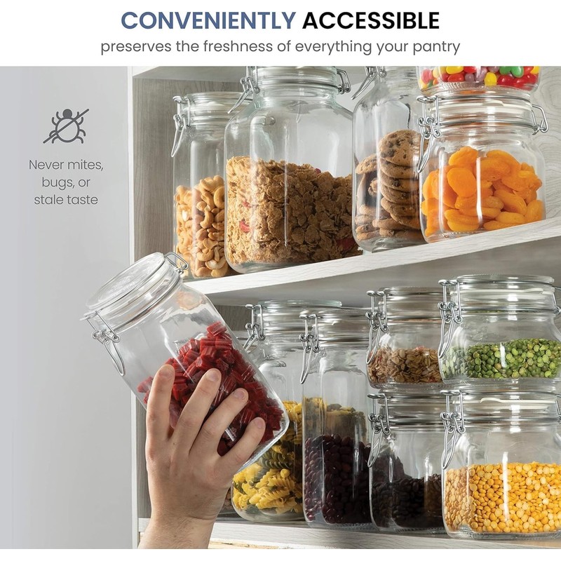 Bormioli Rocco Fido, 2 Pack, 33.75 Oz. Food Storage Glass