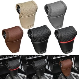 Funda de piel sintética para palanca de cambios de coche para la mayoría de vehículos, protector de perilla de palanca de cambios con resistencia a los arañazos y al desgaste, color negro