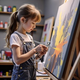 Wiltec Airbrush Gun X501, Air Brush with 0.3 mm Nozzle and Liquid Cup 7 ml, 2 ml, Precise Airbrush Gun for Nails, Tattoo, Model Making