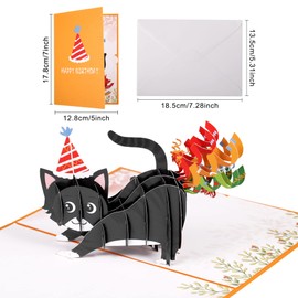 Pop-Up Karte 3d Geburtstagskarte Lustige Happy Birthday Karte Katzen popup karte geburtstag für Frauen Männer Mädchen junge Schwester Freundin Sohn