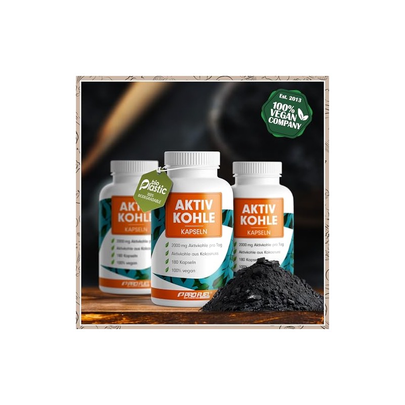 Activated Carbon Capsules 180x – Optimal High Dose with 2000