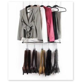 Boottique Hanging Boot Rack -Boot Storage with 6 Silver Hangers by Boottique