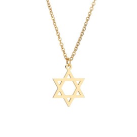 Women Star Pendant Gold Hexagram Necklace (Gold, One size)