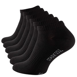 STARK SOUL Sport & Lifestyle Trainer Socks in Premium Quality Unisex for Men and Women 6 Pairs Sizes 35-50, 6x Black