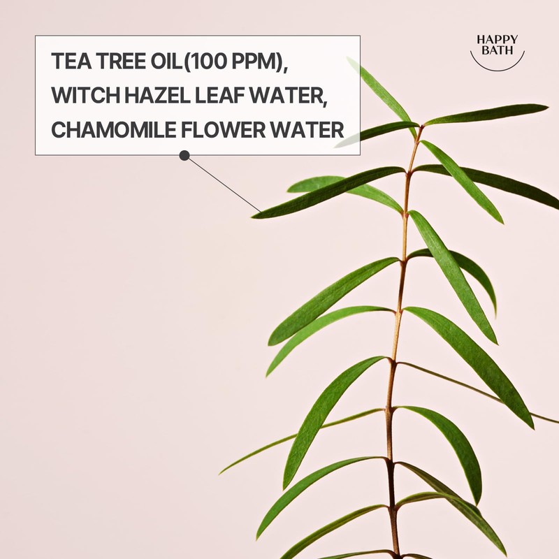 HAPPY BATH Tea Tree Facial Cleanser, Exfoliating BHA Face Wash