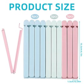 10 Pack Large Food Bag Clips, Clip Closure Bag, Sturdy Plastic Food Clips for Foods Storage, Reusable Colorful for Snack, Coffee, Home, Kitchen, Travel, Camping (Green+Blue+Pink)