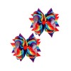 Rainbow Hair Bow with Clip Grosgrain Ribbons HairClips for Girls
