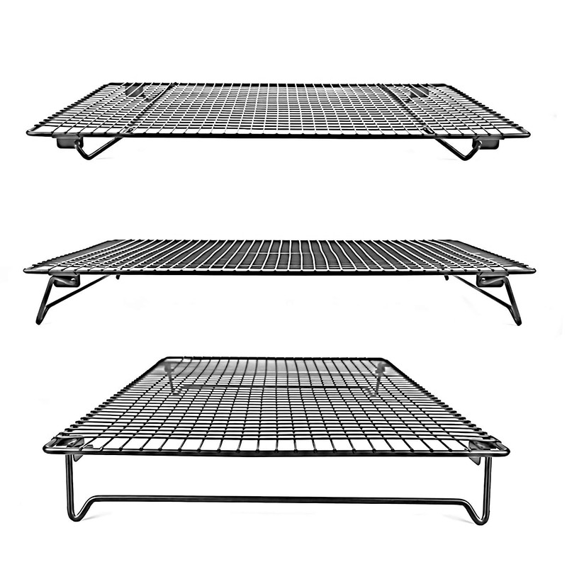 Kingrol 2-Piece Cooling Rack with Collapsible Folding Legs - for