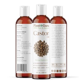 Castor Oil 8 fl. oz. Unrefined, 100% Pure Natural Hexane-Free, USP Grade, Hair Growth, Eyebrows and Eyelashes. Skin, Face and Body Moisturizer.
