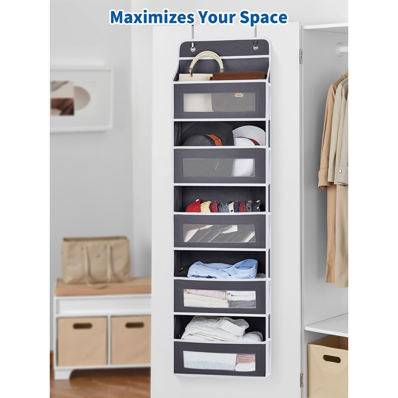 JARLINK Over The Door Organizer, 5 Shelf Door Hanging Organizer