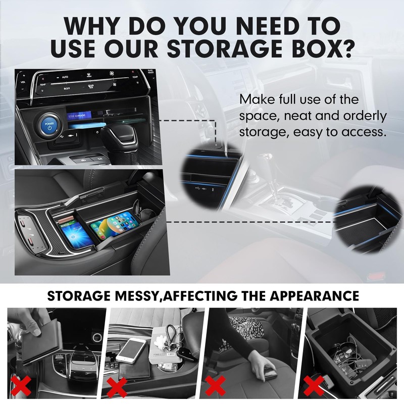 Autorder 2PCS Center Console Organizer for 2021 2022 2023 2024