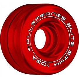 RollerBones Art Elite Competition 103a Roller Skate Wheels - Red - 62mm