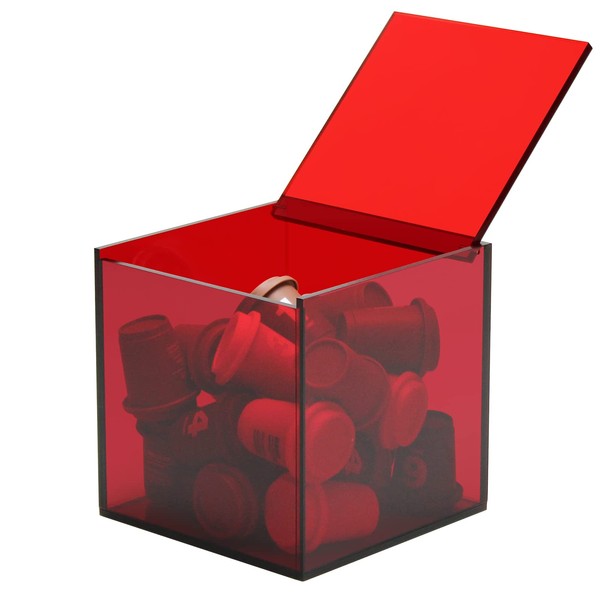 Caja de almacenamiento de acrílico transparente, organizadores acrílicos, antipolvo, duradera, 139,7 cm, uso en casa y oficina, color rojo, 139,7 cm