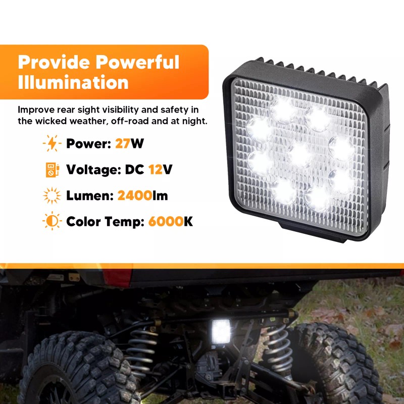 WSAYS LED Rear BACK-UP Light Factory Plug Kit For POLARIS