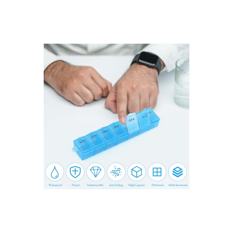 7 Day Pill Box Organiser Once a Day,Weekly Pill Dispenser