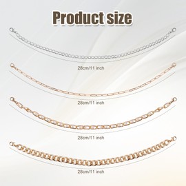 Mikovivi Pack of 4 Trucker Hat Chains, Hat Chain Brim Decoration Pearl Paper Clip Metal Chains Trucker Hat Pendant DIY Hat Accessories for Mesh Baseball Cap Netback Cap
