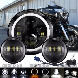 7" LED Headlight + 4 1/2" Fog Passing Lights for Indian Chieftain Roadmaster