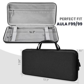 Hard Shell Travel Keyboard Case for AULA F99/ 99, AULA S99/ S99 Pro, RK ROYAL KLUDGE S98, 100-Key 90-96% Keyboard Carrying Case Protective Storage Box Bag