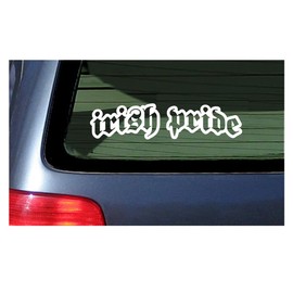Irish Pride Vinyl Sticker White for Car Window or Truck Body Tailgate