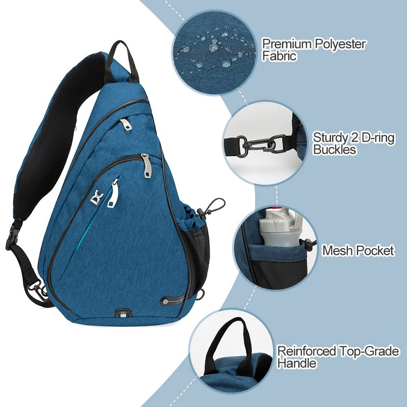 INOXTO - Bolso bandolera multiusos para hombres y mujeres, Azul,