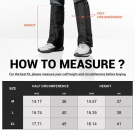FUNANASUN Pro Leg Gaiters Reinforced Military-Grade Durability 100% Waterproof & Adjustable All-Terrains Leg Guards for Hiking, Hunting, Snowshoeing & Outdoor Work for Men & Women, M