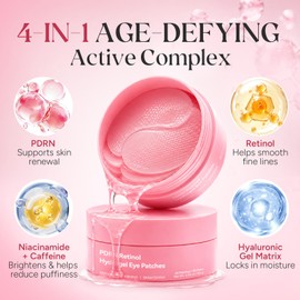 PDRN Retinol Hydrogel Eye Patches for Dark Circles & Puffiness - 30 Pairs