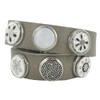 Quiges Women's Click Button 18 mm Chunk Silver-Plated Shell Fossil