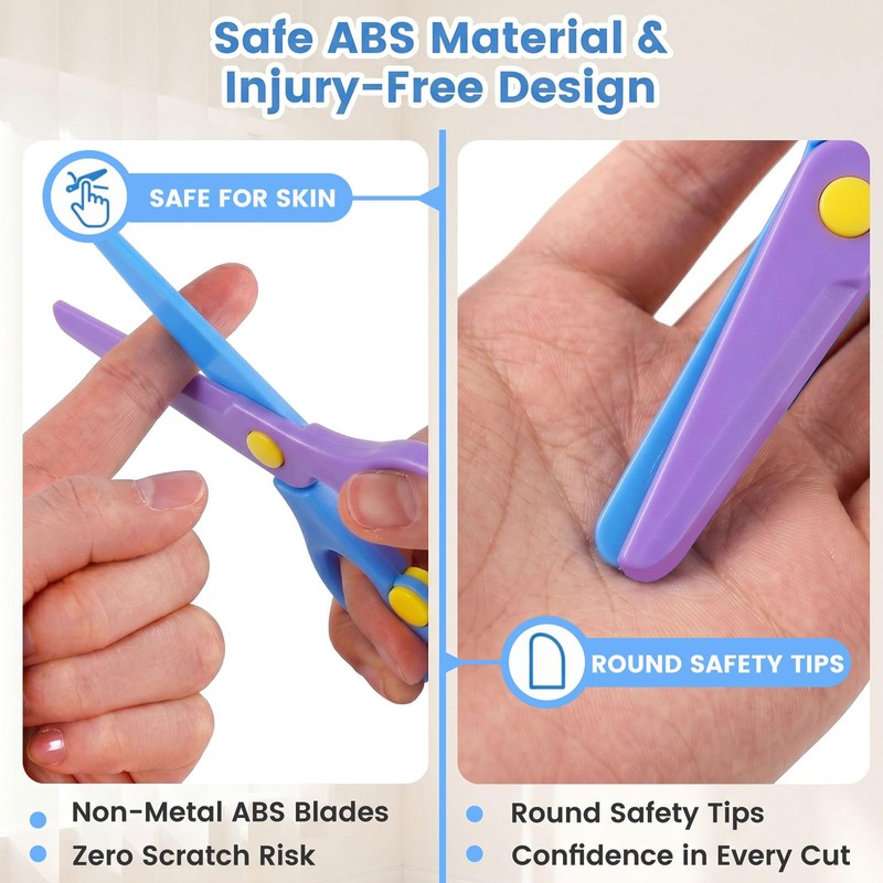 LovesTown Toddler Scissors, 4PCS Adaptive Blunt Tip Training Safety Scissors