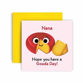Huxters Birthday Cards for Women – Gouda to Me Birthday Nana Happy Birthday Card for Birthday, Mother’s Day – Nana Birthday Card with Lovely Red Envelope – Funny Birthday Card (Nana)
