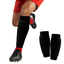 Shin Pads Football Shin Guards Honeycomb Compression Sleeve Shin Defender Protective Equipment for Kids Adults Play Soccer Joga Running Climbing Cycling Hiking Fitness (S)