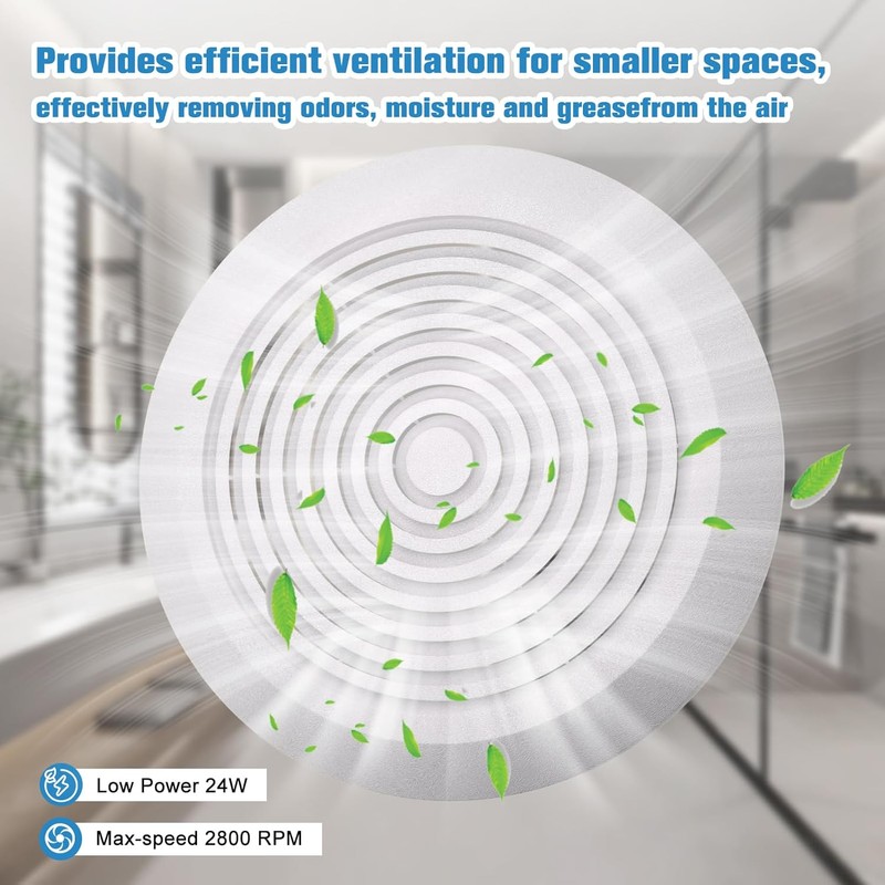 V2262-50 7 Inch Bathroom Exhaust Fan, 50 CFM Ceiling Exhaust
