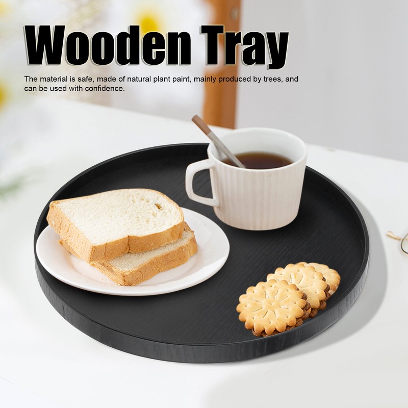 Wooden Round Tea Cup Tray Round Originality Fruit Palte Tableware