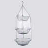 JUNCHU CHERRY 3-Tier Wire Fruit Hanging Basket, non-Punching Wall Hanging