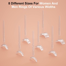 Ring Sizer Adjuster for Loose Rings, 16 Pack 8 Sizes Silicone Invisible Ring Size Reducer Guards Spacer Resizer for Men Women Wide Band, Ring Clips to Make Rings Smaller