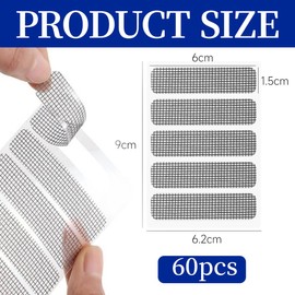 QOWIJEX Pack of 60 Window Weep Holes Cover Screen Repair Patches Fly Screen Net (20 White + 20 Grey + 20 Black)