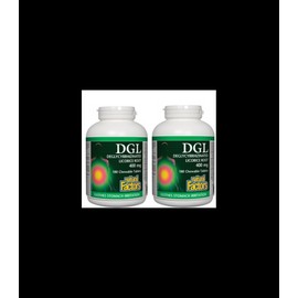 Natural Factors [2 for Deal] DGL Deglycyrrhizinated Licorice Root 400 mg, 180 Chewable Tablets