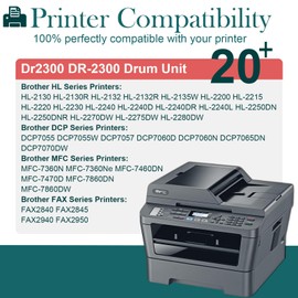 HenceBuy DR-2200 Trommel Kompatibel für Brother DR2200 Trommeleinheit für MFC 7360N 7360NE 7460DN 7860DW HL2130 HL2240D HL2250DN HL-2250DN DCP 7055 7055W 7065DN FAX 2840 Drum Schwarz